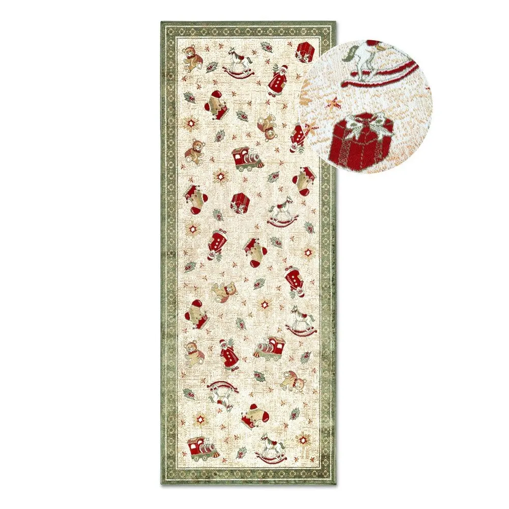 Zelený běhoun s vánočním motivem s příměsí bavlny 80x200 cm Toy's Delight Green Christmas – Villeroy&Boch