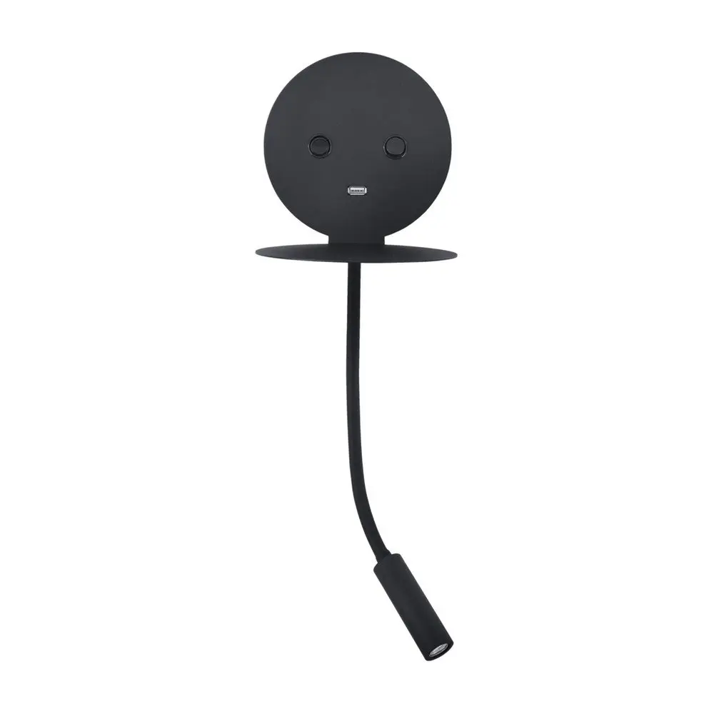 Bílé hliníkové LED nástěnné svítidlo s ohybatelnou konstrukcí/s USB portem Eclip – Nova Luce