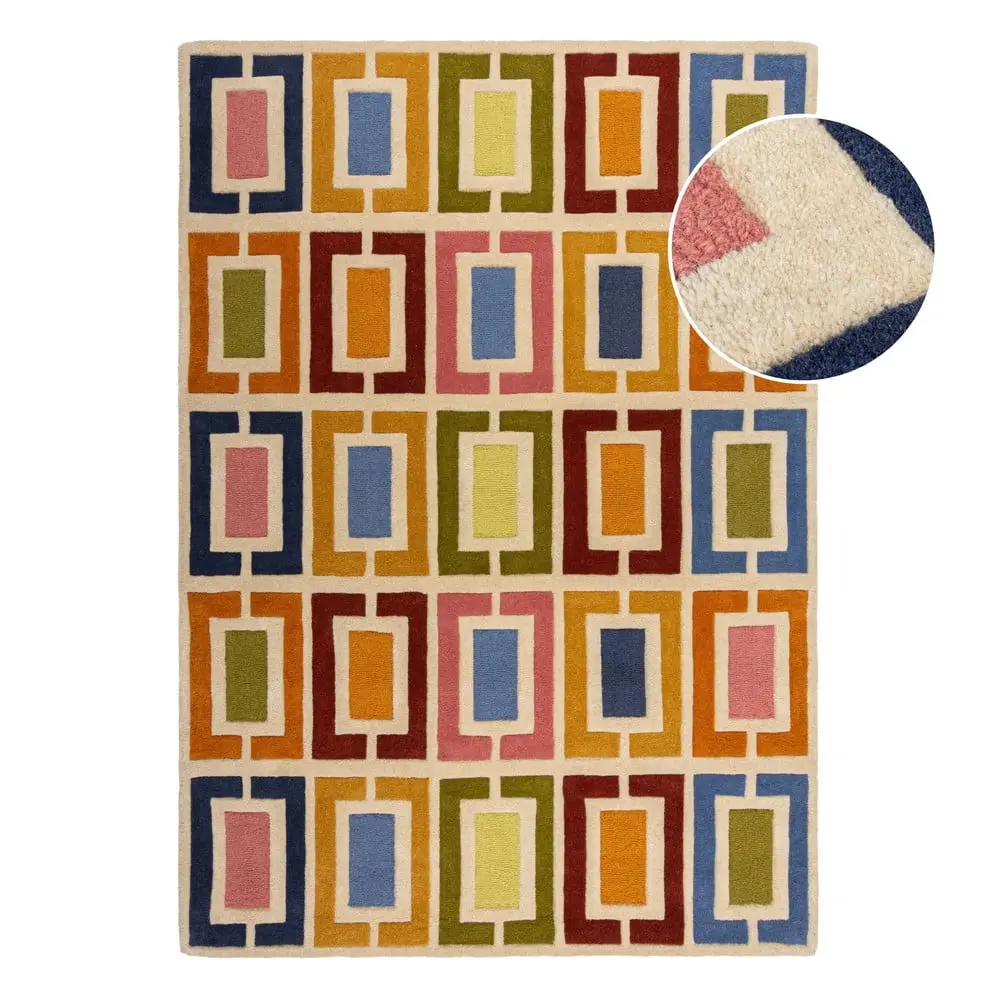Flair Rugs, Ručně všívaný kusový koberec Illusion Retro Blocks Multi,