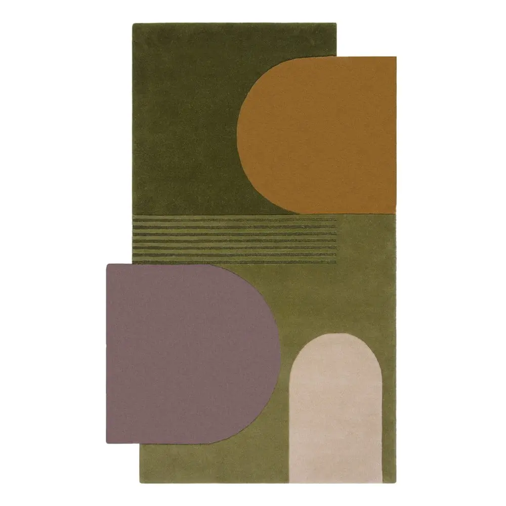 Flair Rugs, Kusový koberec Abstract Lozenge Green/Multi, 120x180, vícebarevná, chodba / předsíň