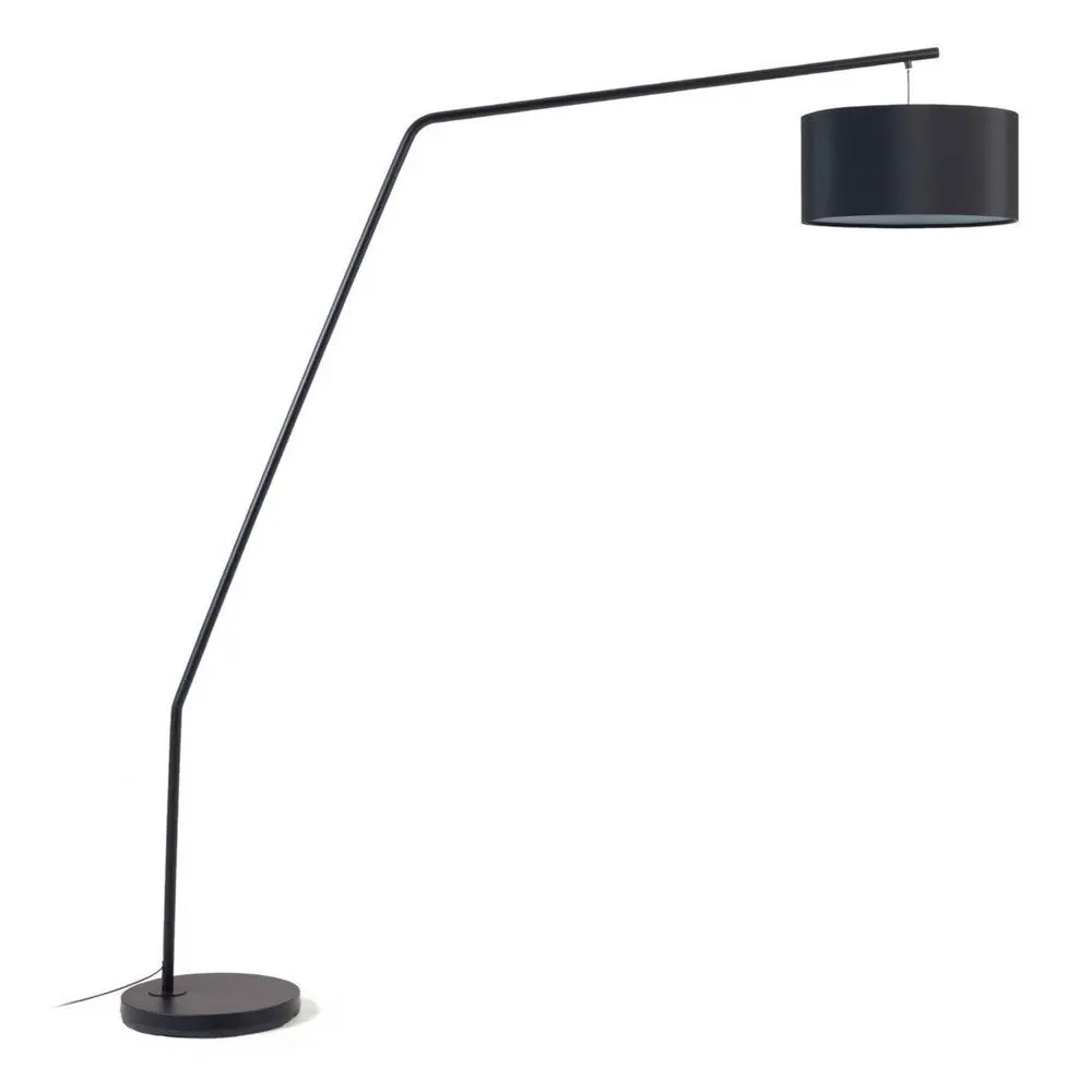 Černá stojací lampa s textilním stínidlem (výška 221,5 cm) Ciana – Kave Home
