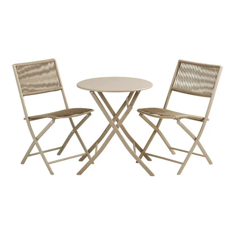 Béžový kovový zahradní jídelní set pro 2 Arcas – House Nordic
