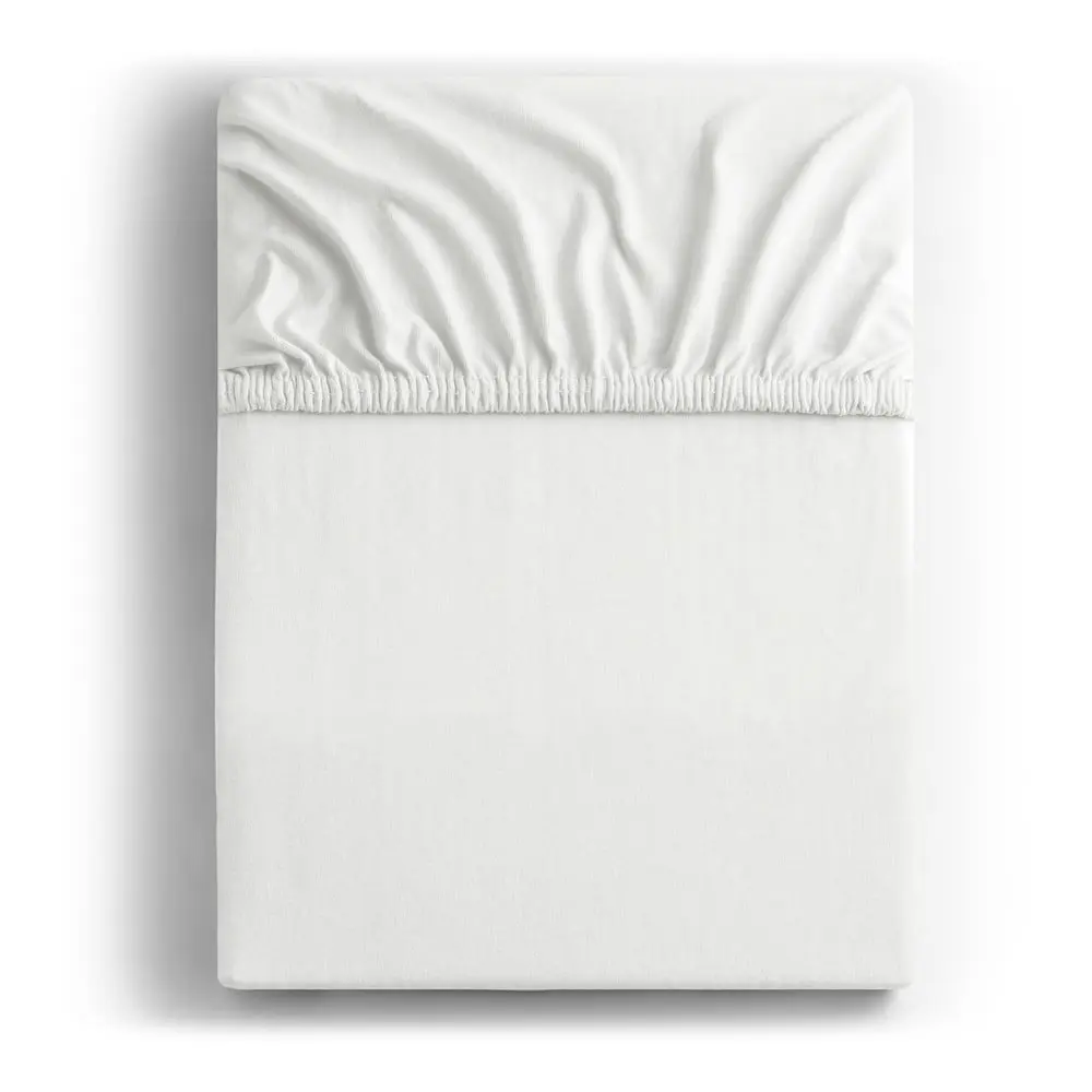 Bílé napínací prostěradlo jersey 180x200 cm Amber – Restilo