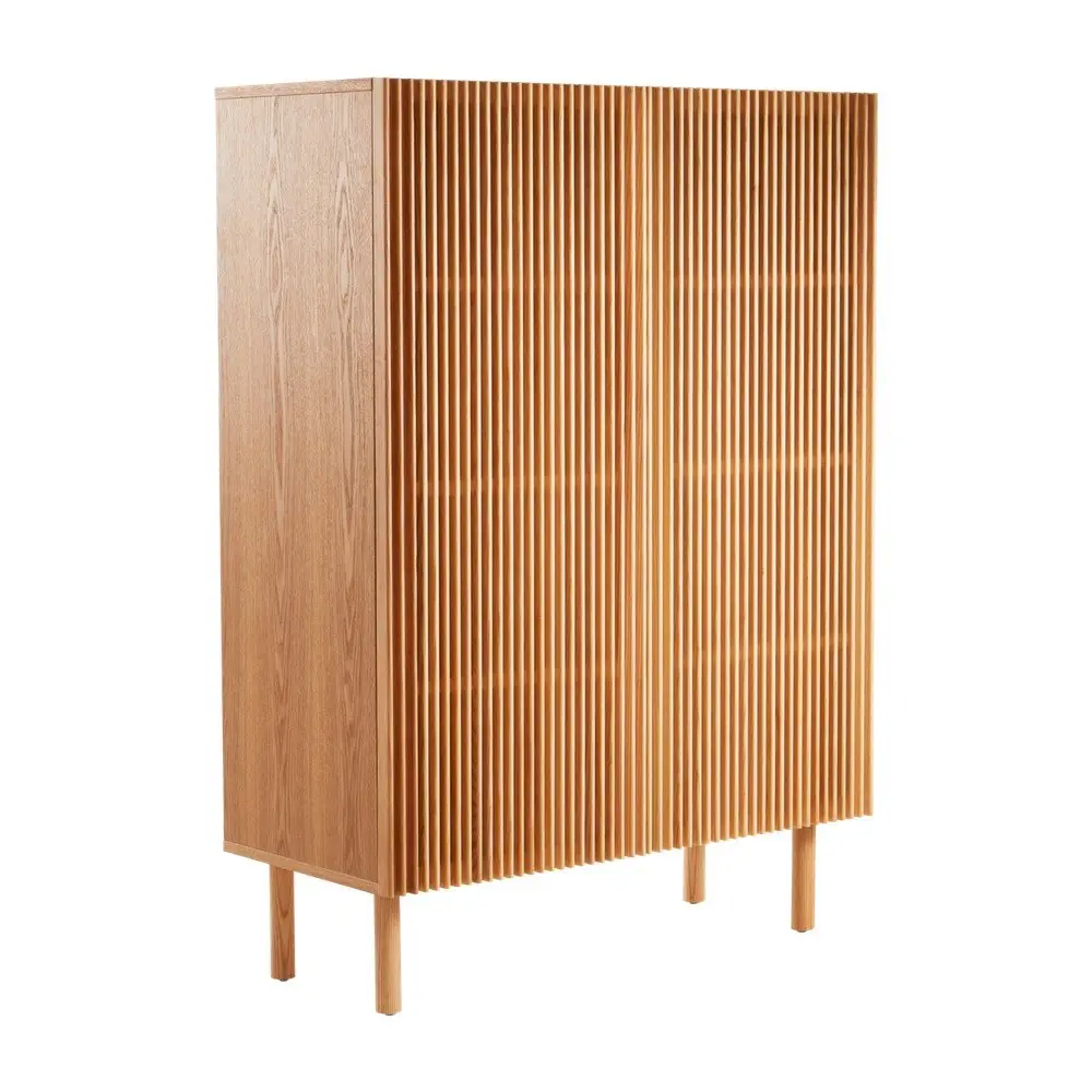 Skříňka v dekoru jasanu s dírou na kabely v přírodní barvě 100x140x45 cm Sion – Jotex