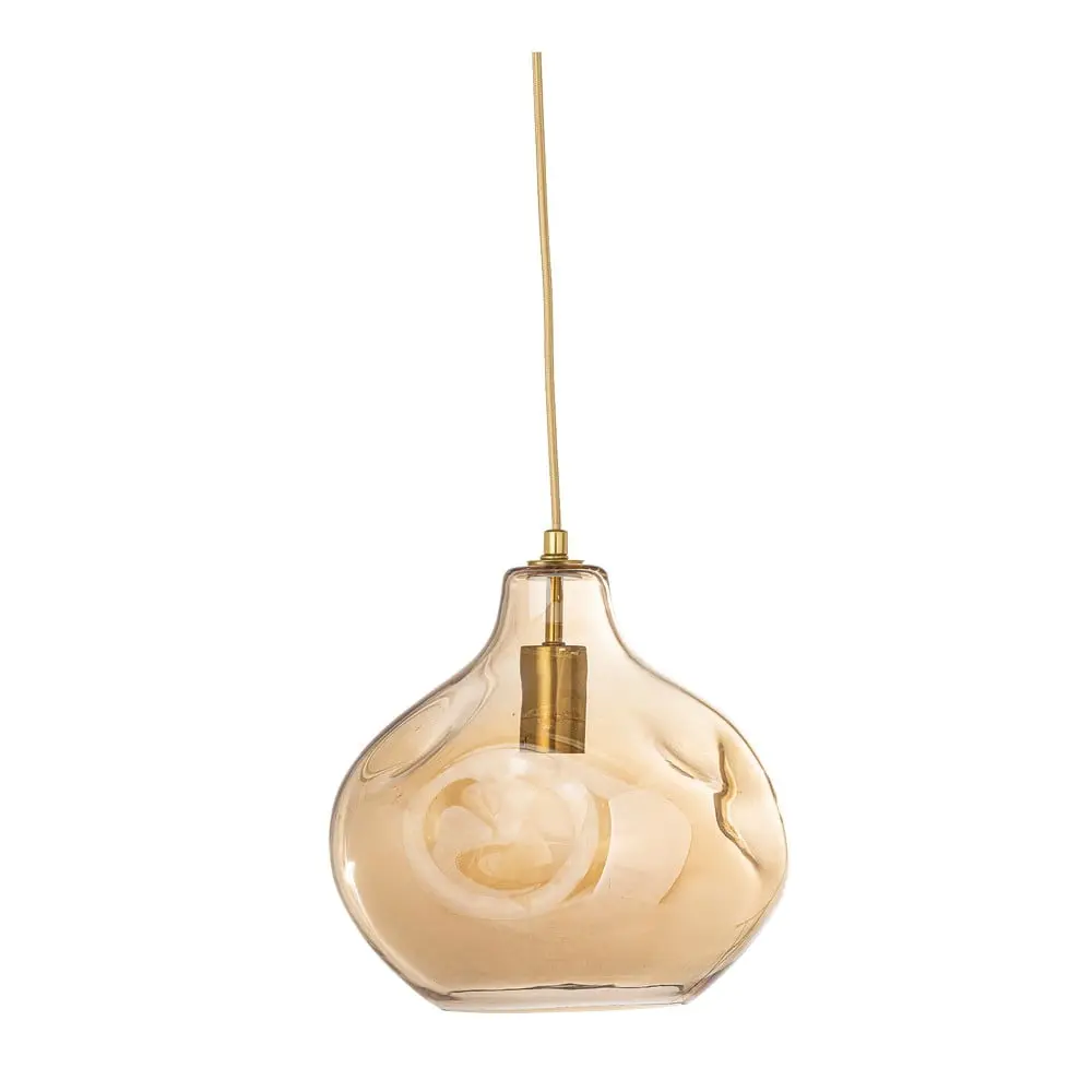 Hnědé závěsné svítidlo se skleněným stínidlem ø 30 cm Azizi – Bloomingville