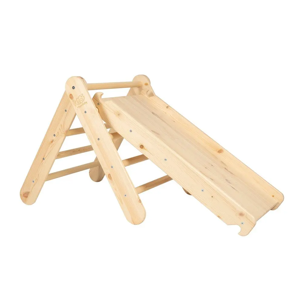 Pikler trojúhelník z borovicového dřeva v přírodní barvě 46x87x60 cm Montessori – Meowbaby