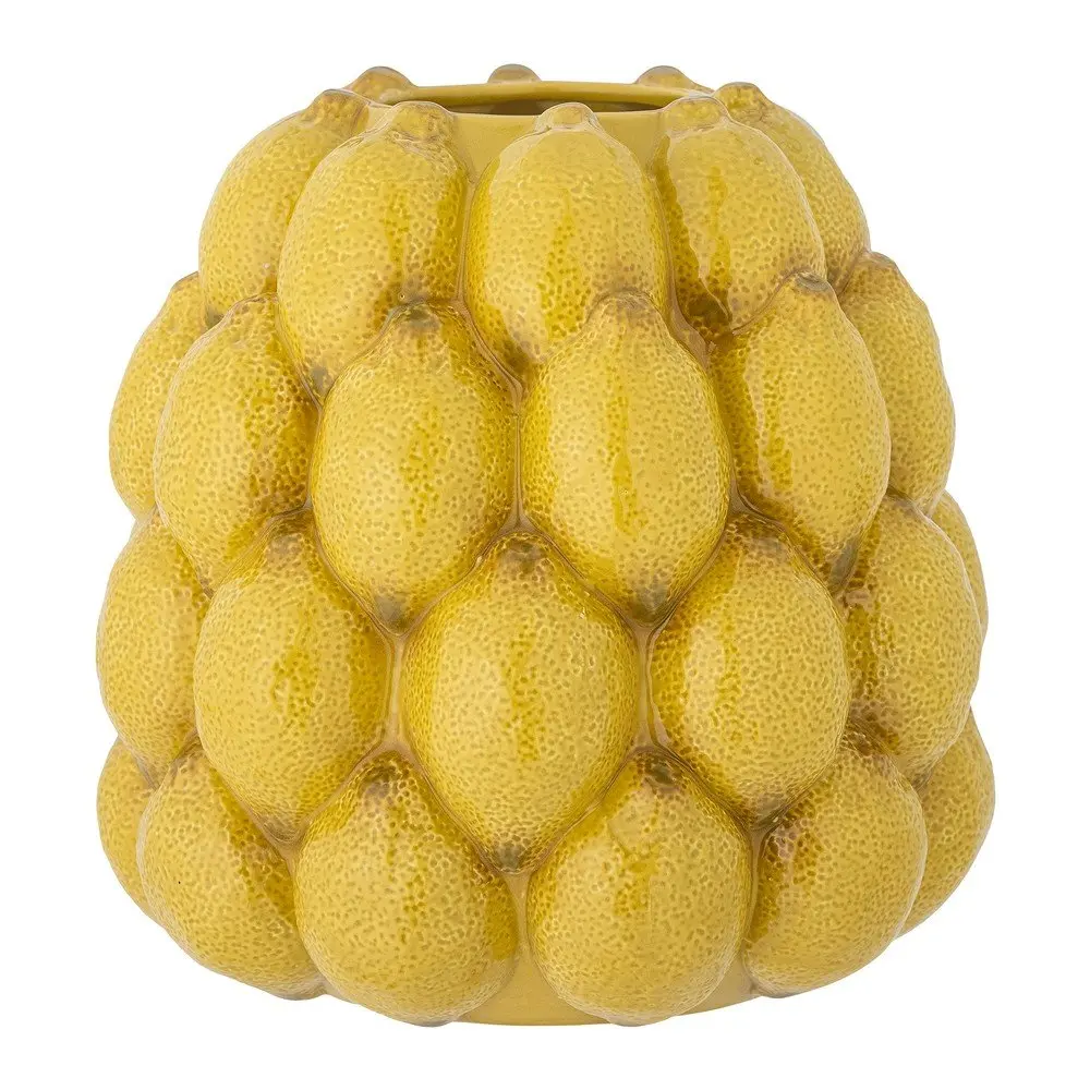 Žlutá ručně malovaná váza z kameniny (výška 22 cm) Limone – Bloomingville