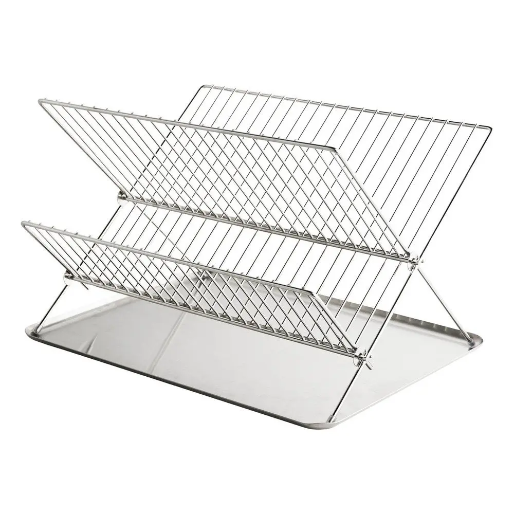 Kovový dvoupatrový odkapávač v leskle stříbrné barvě 41x31 cm Dry-It – Mette Ditmer Denmark