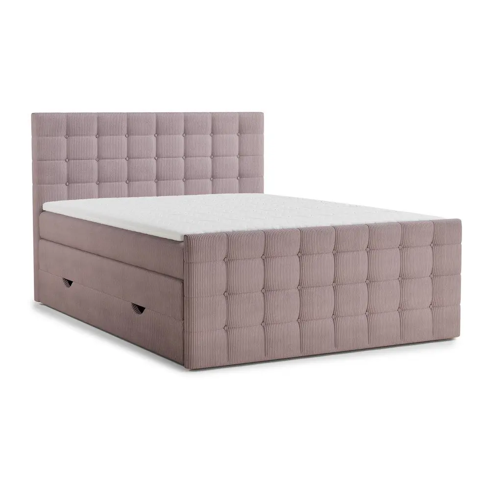 Fialová boxspring postel s úložným prostorem 200x200 cm Tasca – Maison de Rêve