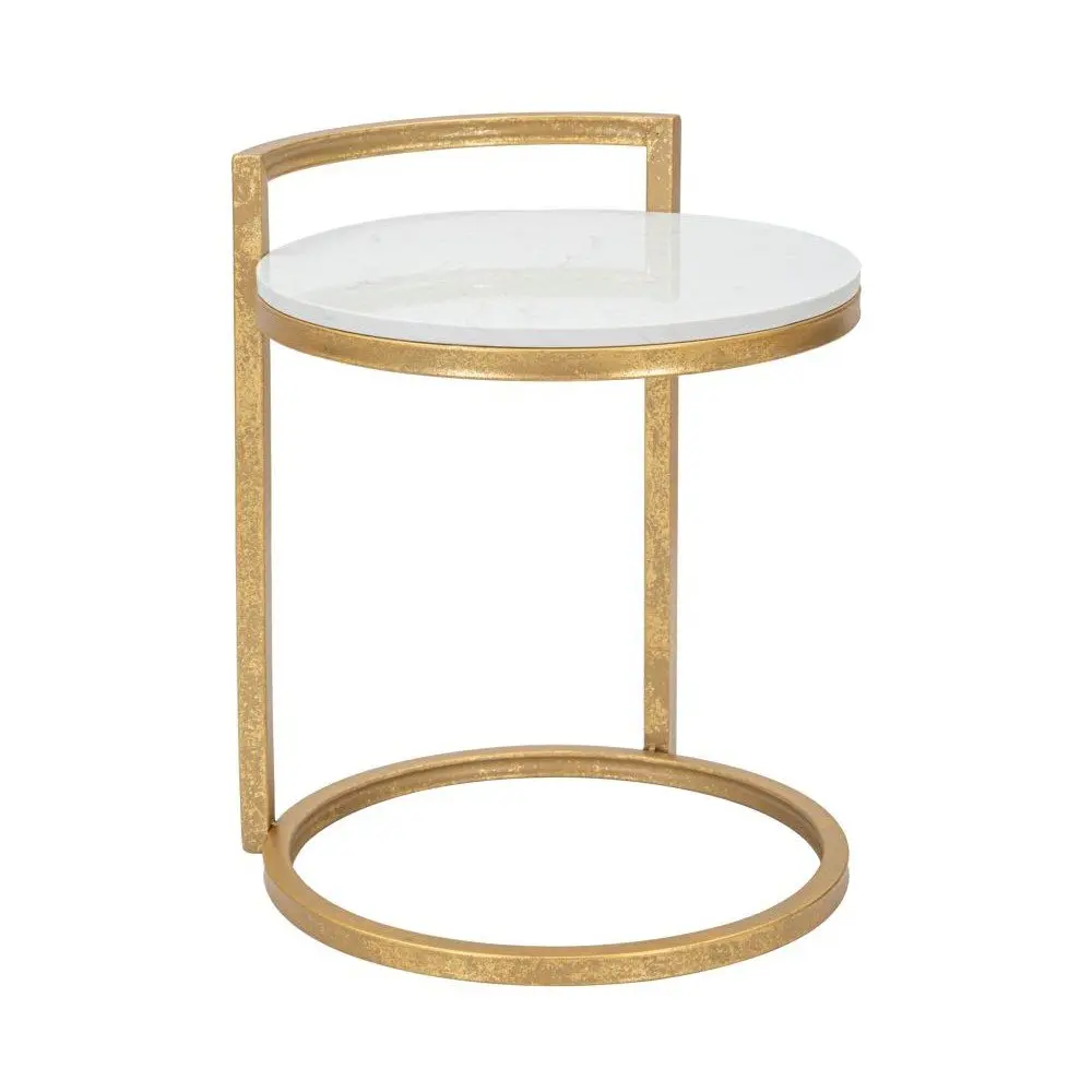 Kulatý odkládací stolek s mramorovou deskou ø 40,5 cm Round Marble – Mauro Ferretti