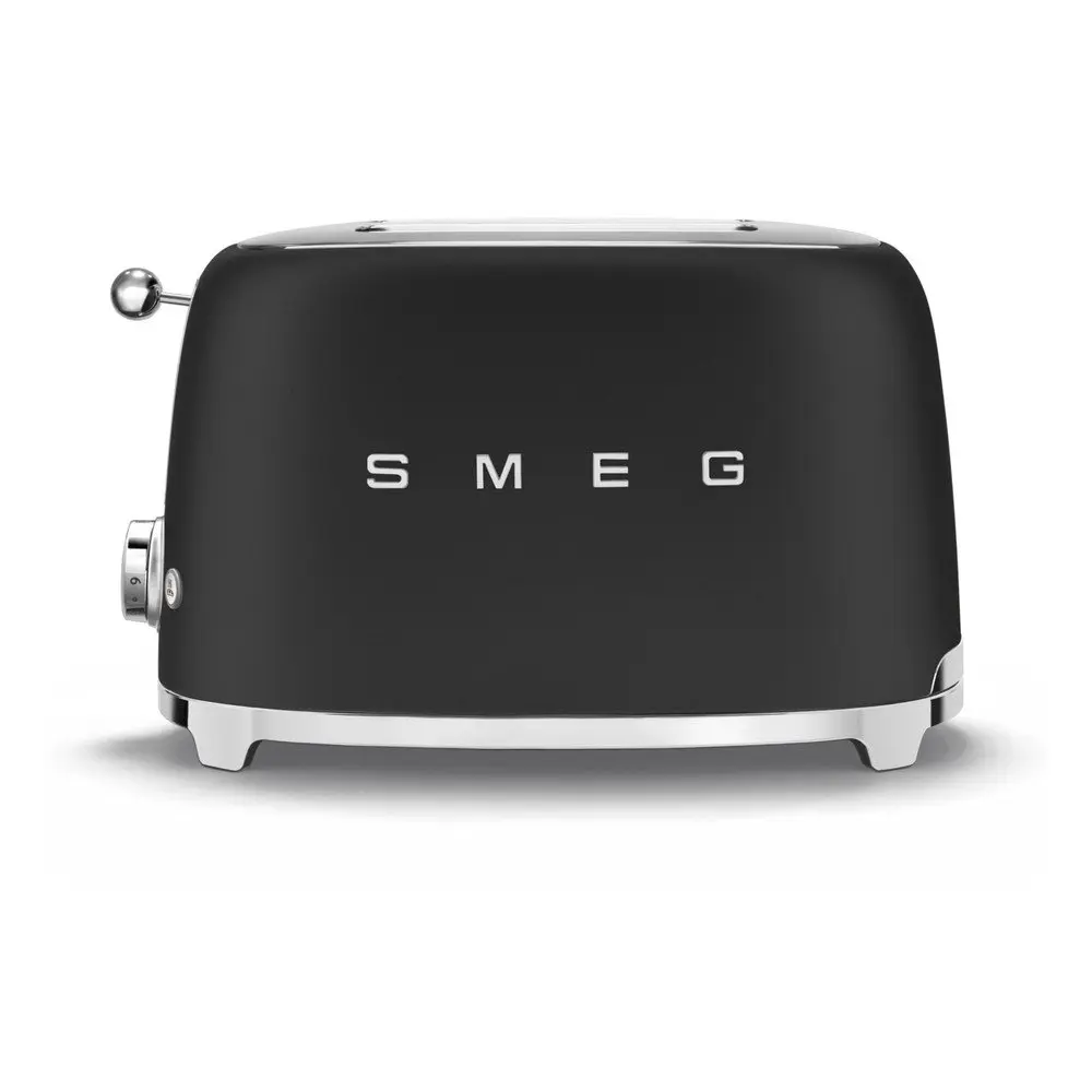 Smeg TSF01BLMEU toustovač / topinkovač, 2 toasty, 6 úrovní opékání, zásuvka na drobky, styl. 50. let, matně černá