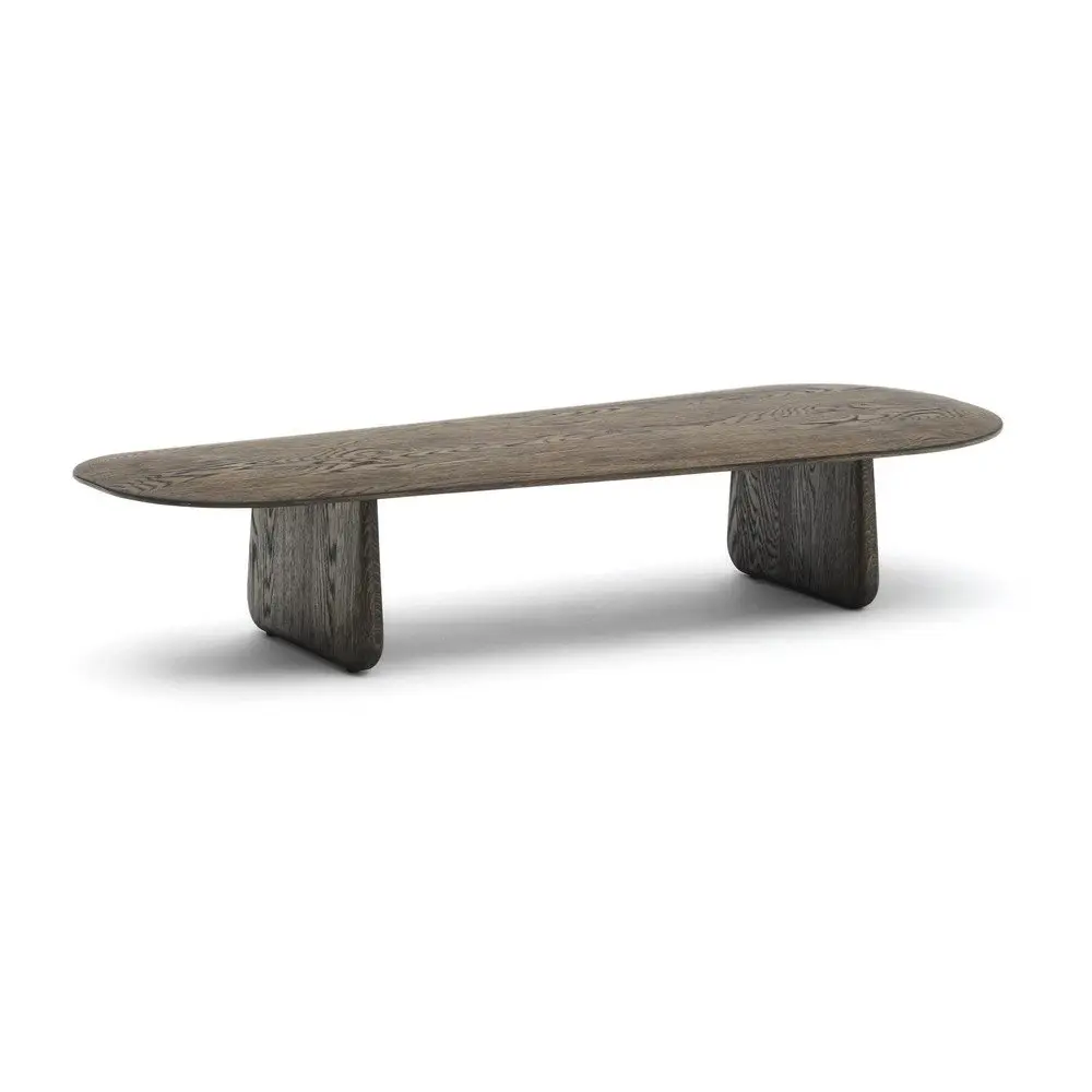 Tmavě hnědý konferenční stolek z dubového dřeva 64x146 cm Pirita – Kave Home