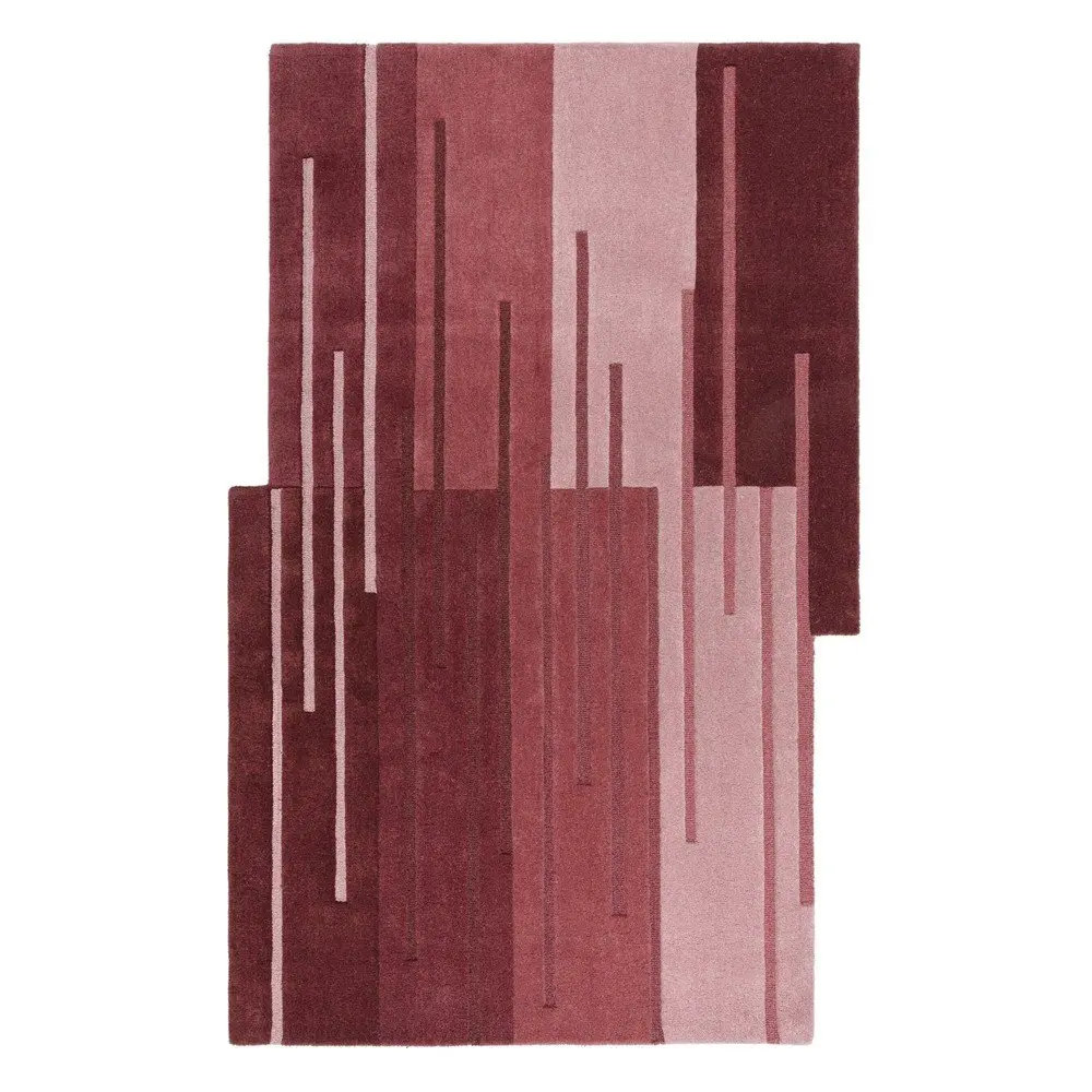 Vínový ručně tkaný vlněný koberec 150x240 cm Split Ombre Shaped – Flair Rugs