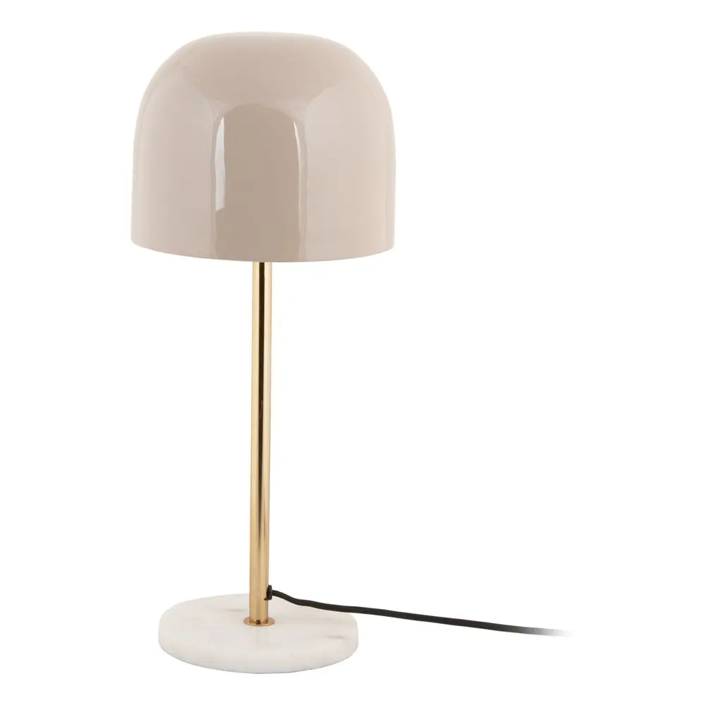 Krémová stolní lampa s kovovým stínidlem (výška 50 cm) Manta – Leitmotiv