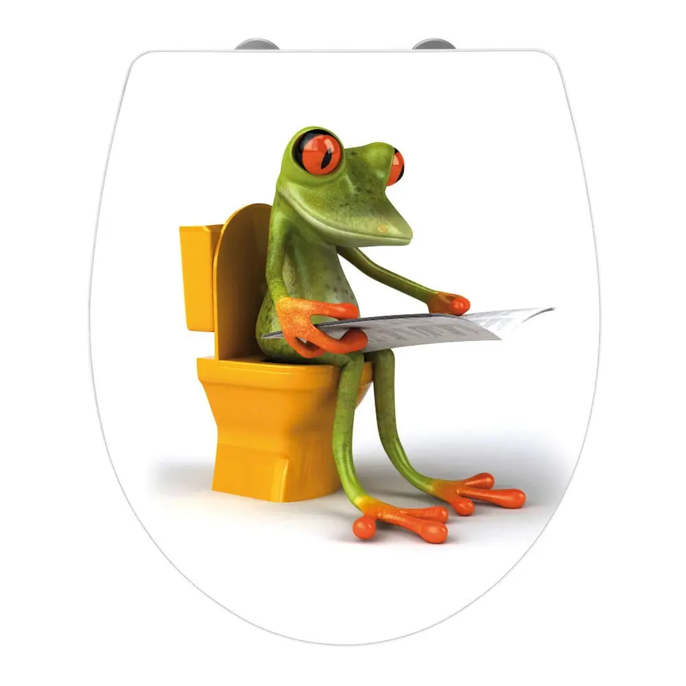 WC sedátko se snadným zavíráním Wenko Frog News, 45 x 38,8 cm