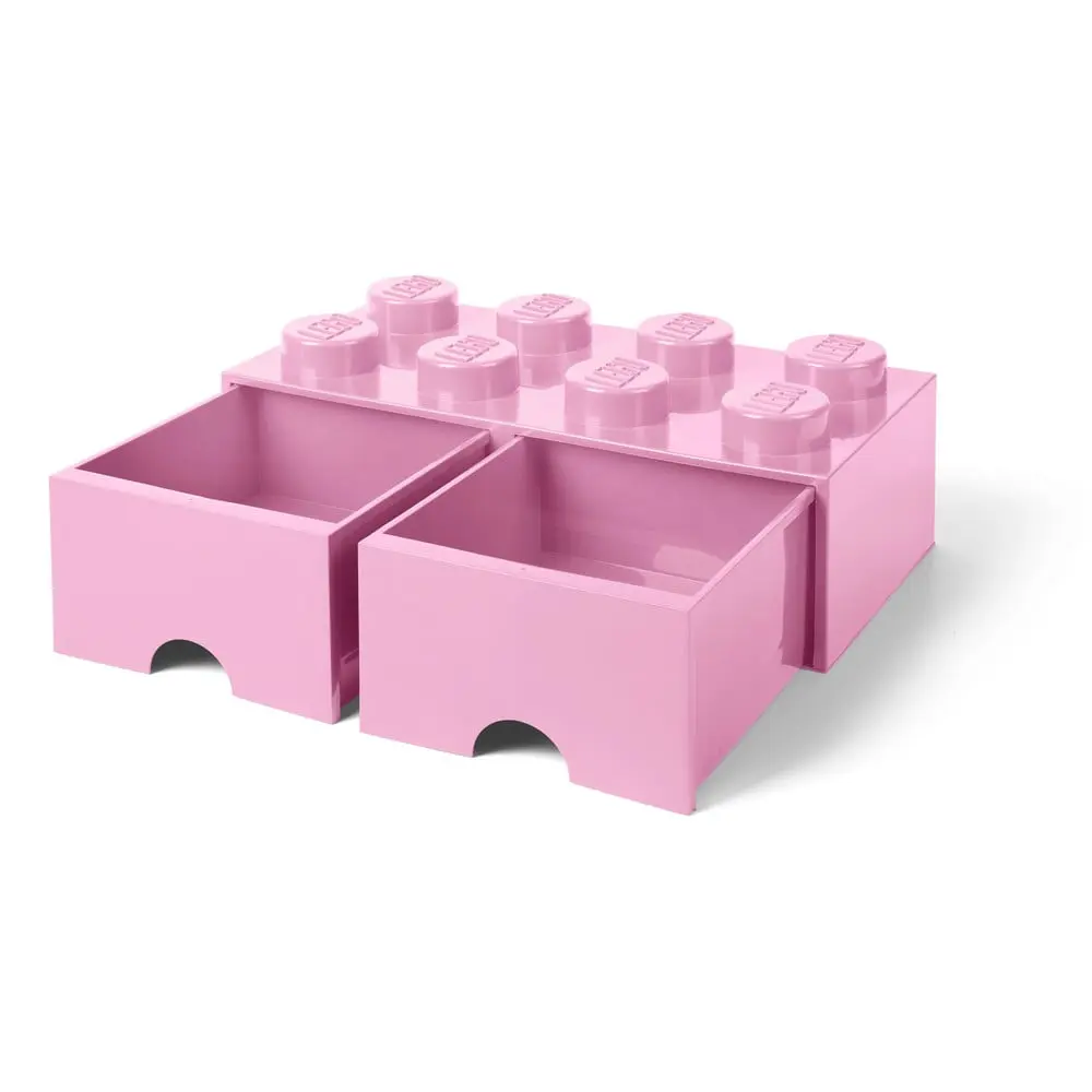 LEGO® úložný box 8 - se zásuvkami světle růžová 250 x 500 x 180 mm