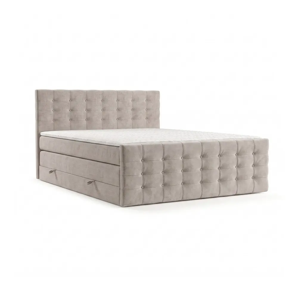 Šedá boxspring postel s úložným prostorem 160x200 cm Blend – Maison de Rêve
