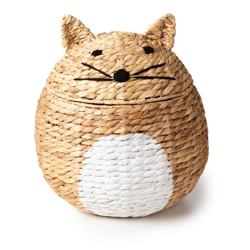 Dětský koš na hračky z vodního hyacintu v přírodní barvě ø 40x43 cm Cat – Compactor
