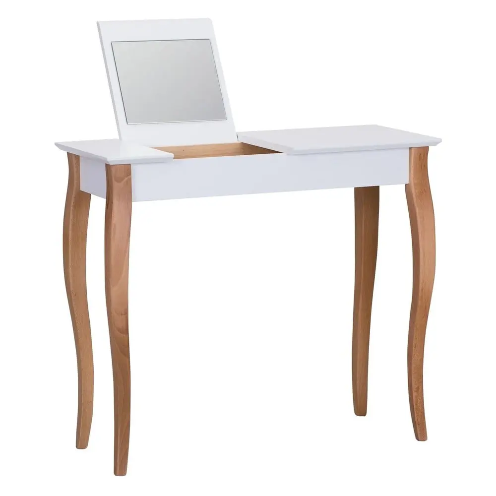 Bílý toaletní stolek se zrcadlem Ragaba Dressing Table, délka 85 cm
