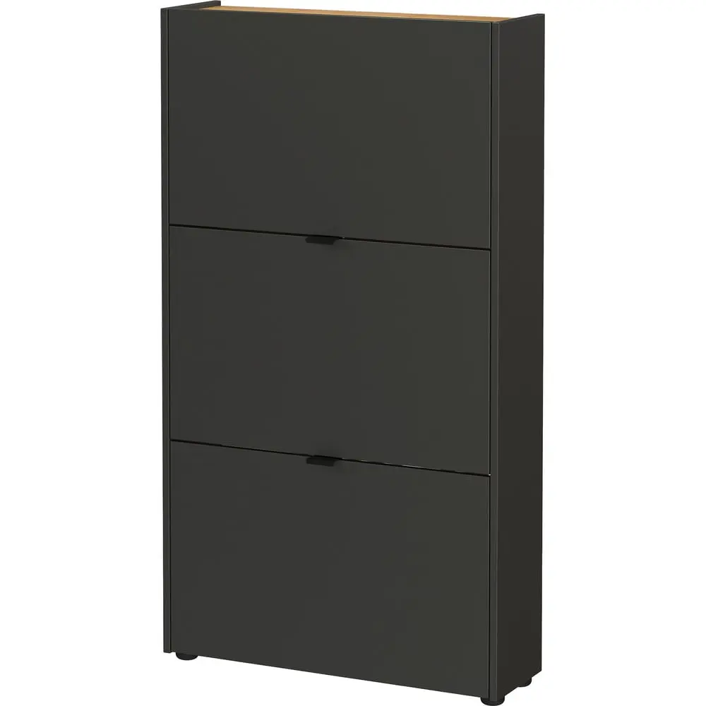 Antracitový výklopný botník 71x127x22 cm Ameca – Germania
