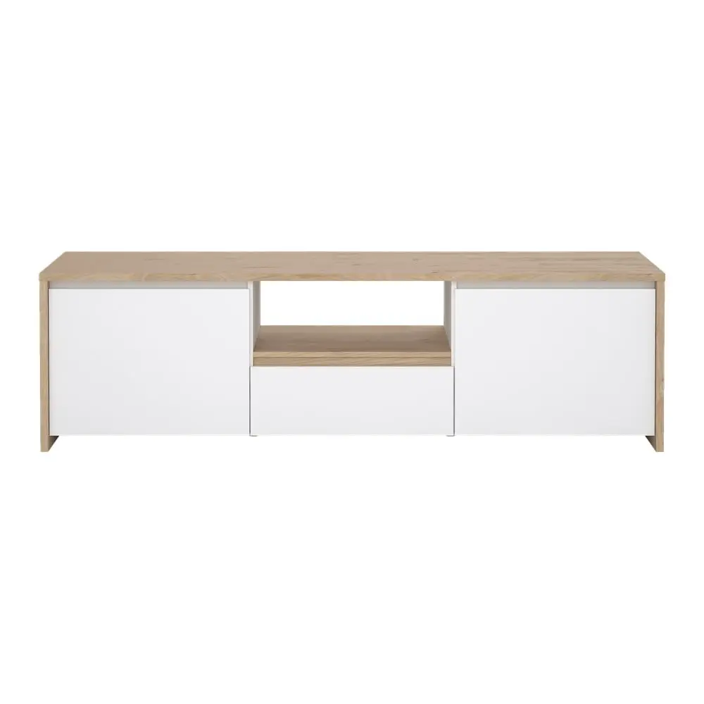 Bílý/v přírodní barvě TV stolek v dekoru dubu 179x52x48 cm Next – Tvilum