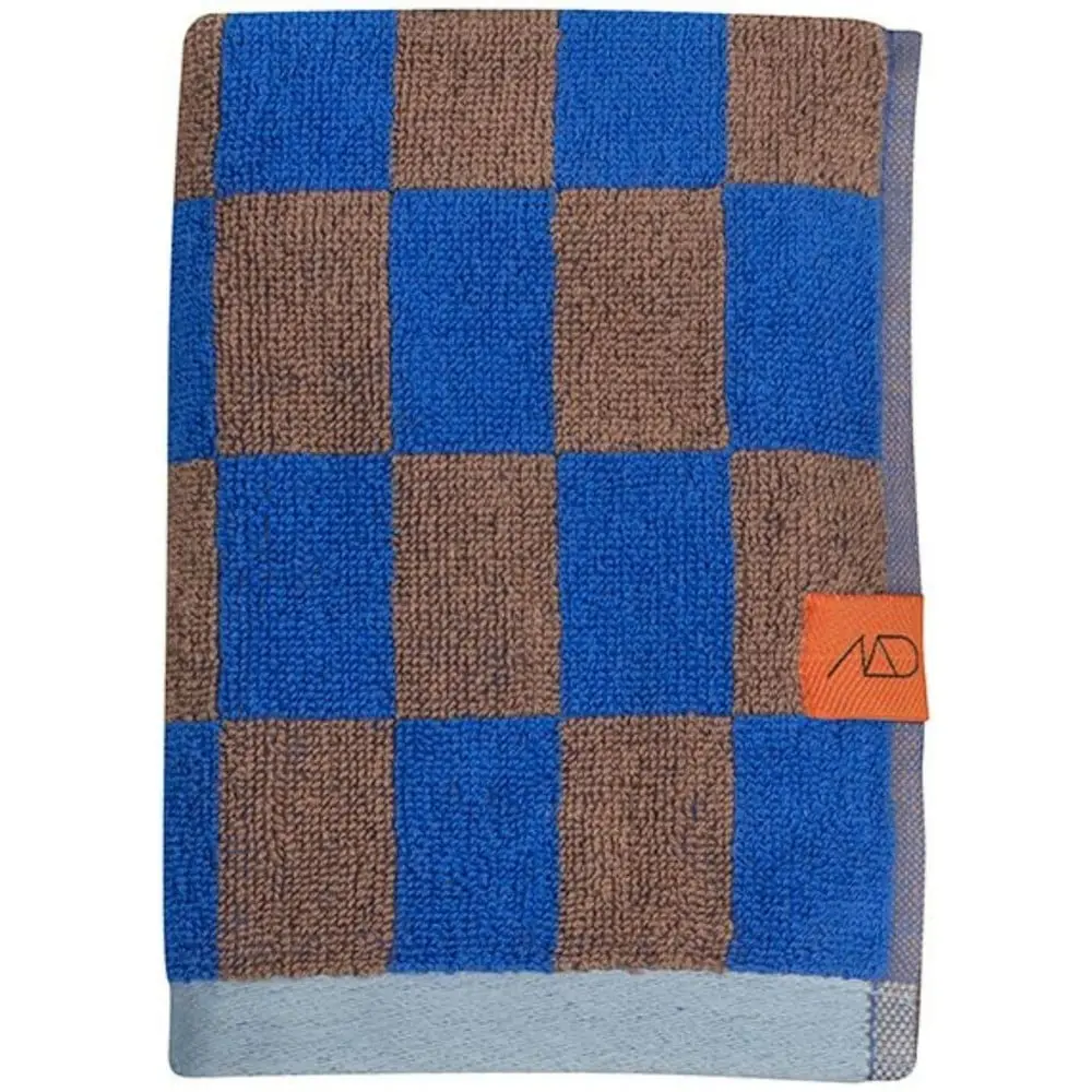 Modro-hnědý ručník z bio bavlny 50x90 cm Retro – Mette Ditmer Denmark