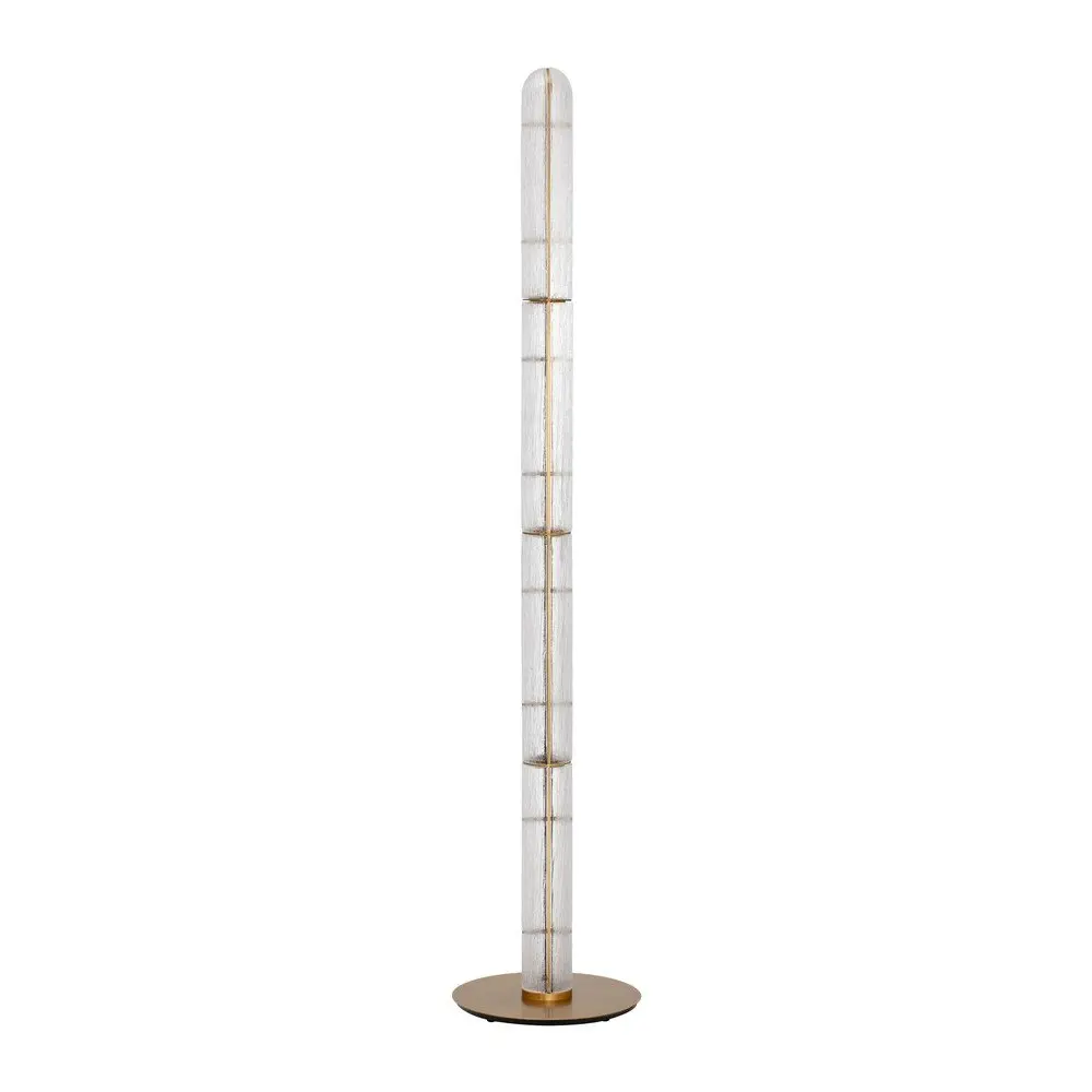 Kovová LED stojací lampa v mosazné barvě se skleněným stínidlem (výška 165,5 cm) Gloree – Nova Luce