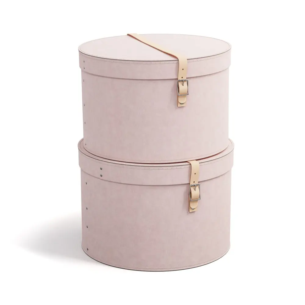 Hnědé kartonové úložné boxy v sadě 2 ks s víkem ø 37,5x25 cm Rut Restore Paper Laminate – Bigso