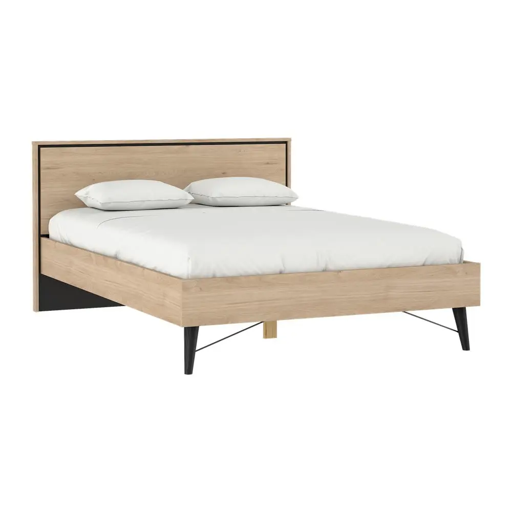 Dvoulůžková postel v dekoru dubu s roštem 140x200 cm v přírodní barvě Ry – Tvilum