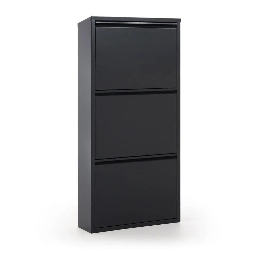 Antracitový kovový výklopný botník 50x103x15 cm Ode – Kave Home