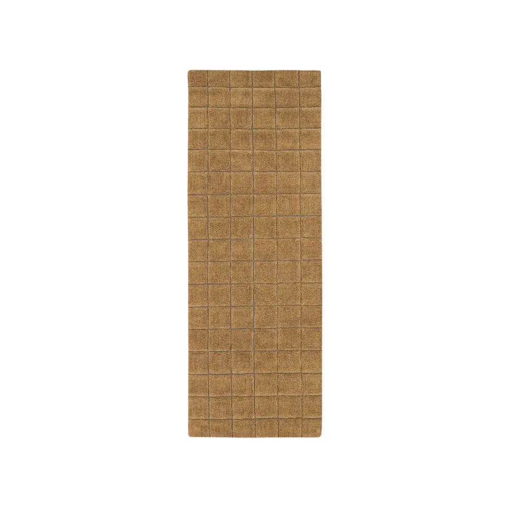 Ručně tkaný vlněný běhoun jantarový 80x230 cm Mosaic Amber – Lorena Canals