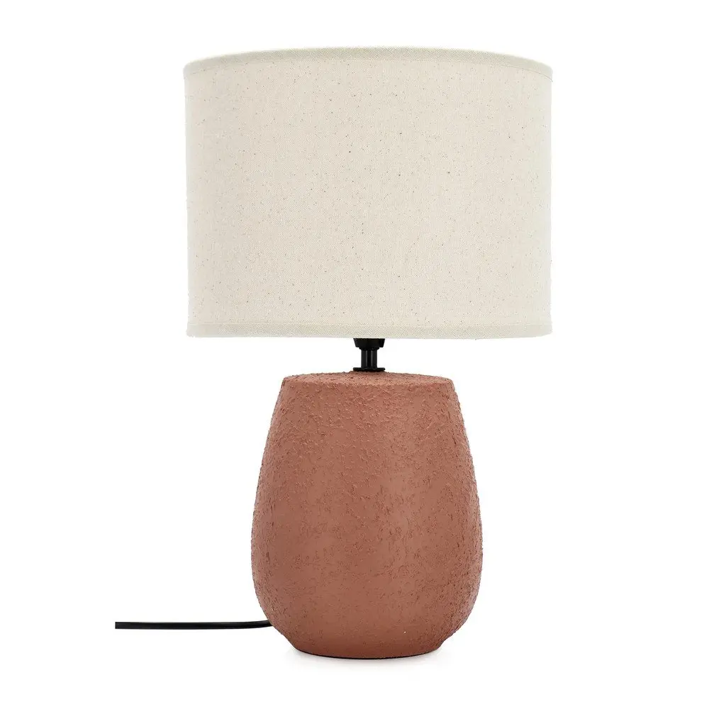 Keramická stolní lampa v terakotové barvě s textilním stínidlem (výška 41,5 cm) Irvin – Yes Everyday