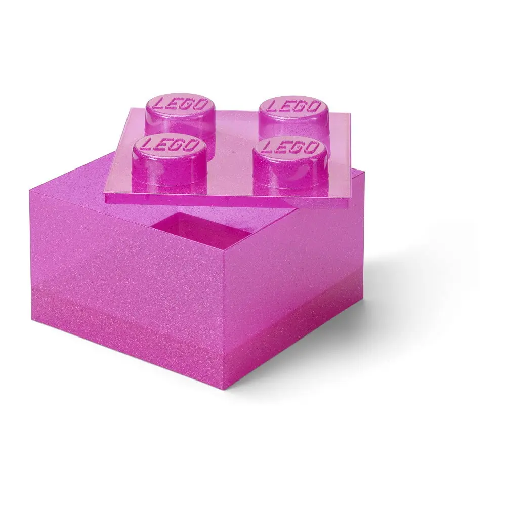 LEGO Úložný box 4 s víkem - třpytivá růžová