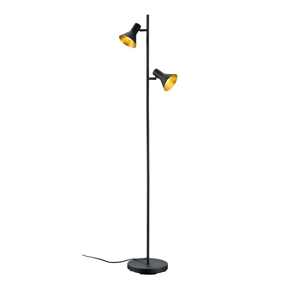 Černá stojací lampa s kovovým stínidlem (výška 144 cm) Nina – Reality