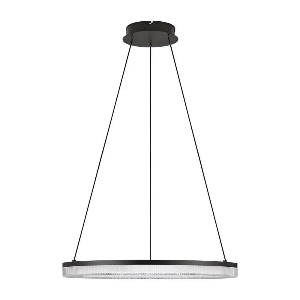 Matně černé hliníkové LED stmívatelné závěsné svítidlo se stínidlem z akrylového skla ø 60 cm Lonela – Nova Luce