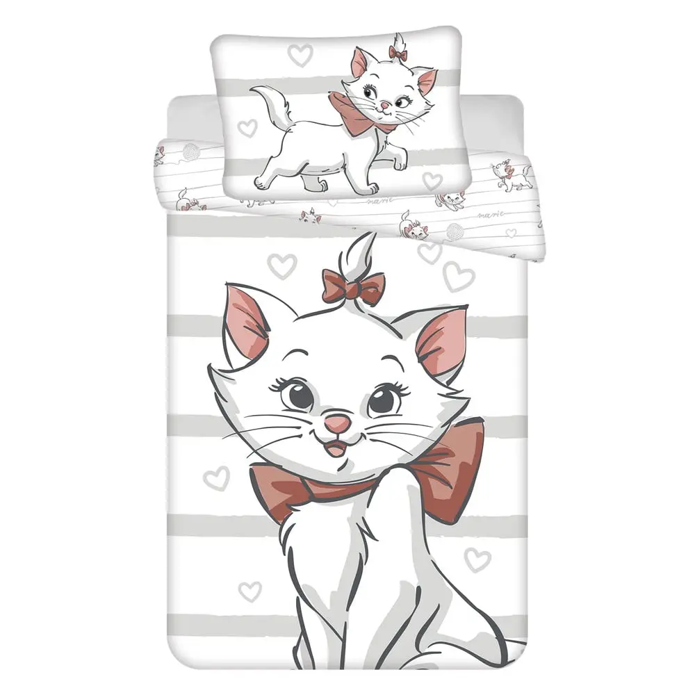 Bílé bavlněné dětské povlečení do postýlky 100x135 cm Marie Cat "Bow" – Jerry Fabrics