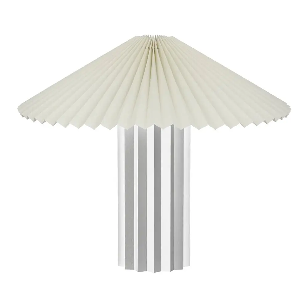 Bílá/ve stříbrné barvě stmívatelná stolní lampa s textilním stínidlem (výška 36 cm) Taite – Blomus