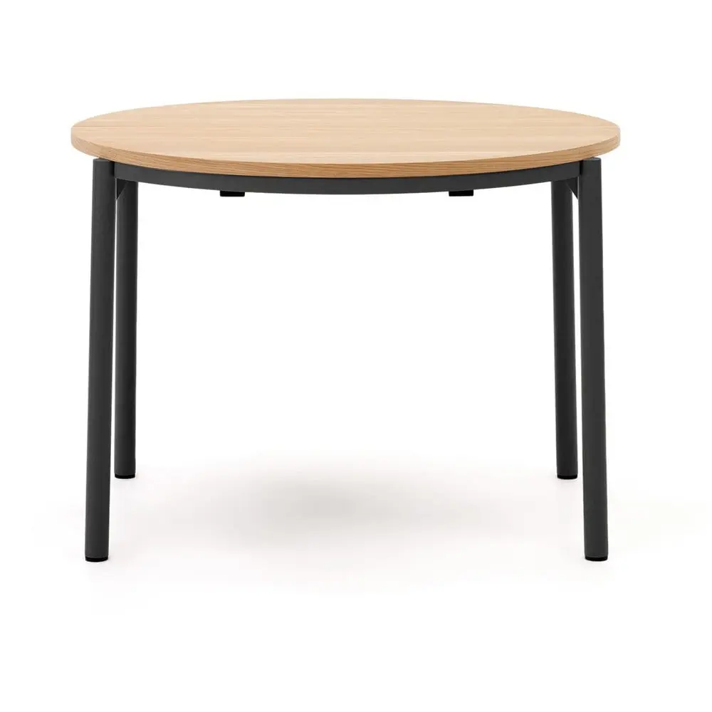 Kulatý rozkládací jídelní stůl s deskou v dubovém dekoru v přírodní barvě ø 90 cm Montuiri – Kave Home