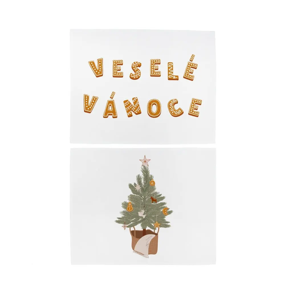 Vánoční látkové prostírání v sadě 2 ks 45x35 cm Veselé Vánoce - Butter Kings