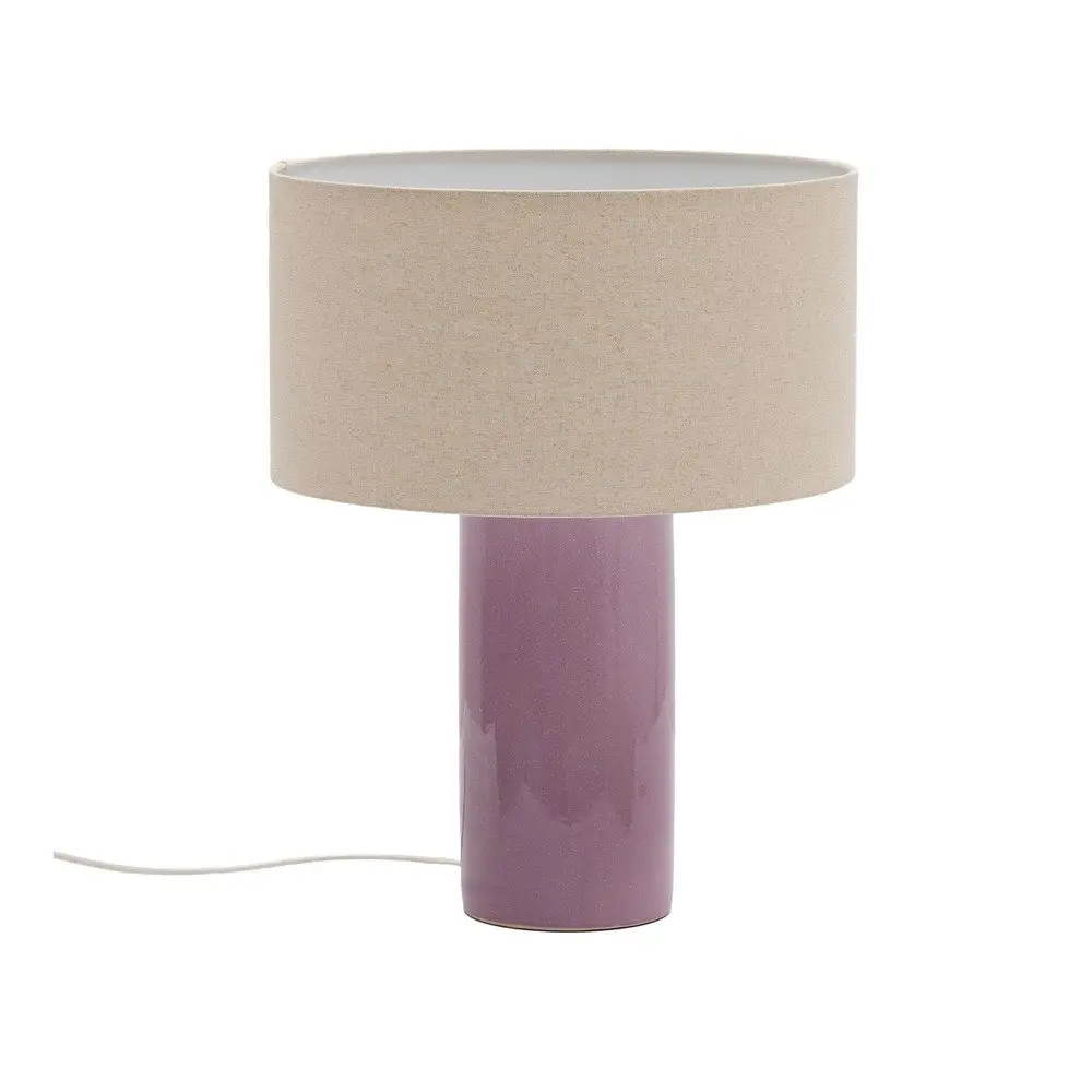 Fialová/béžová stolní lampa s textilním stínidlem (výška 52 cm) Toneric – Kave Home