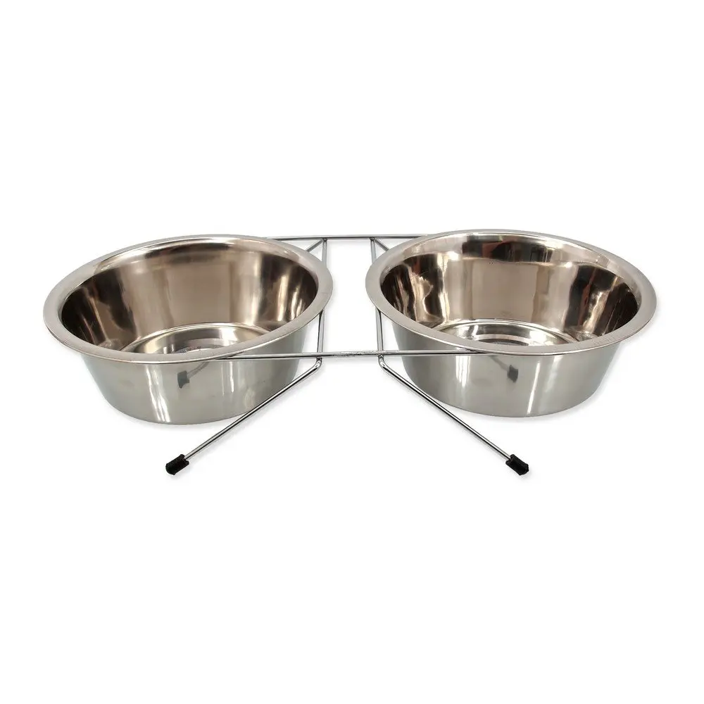 Set misek s podstavcem pro psa z nerezové oceli ø 21 cm Dog Fantasy – Plaček Pet Products