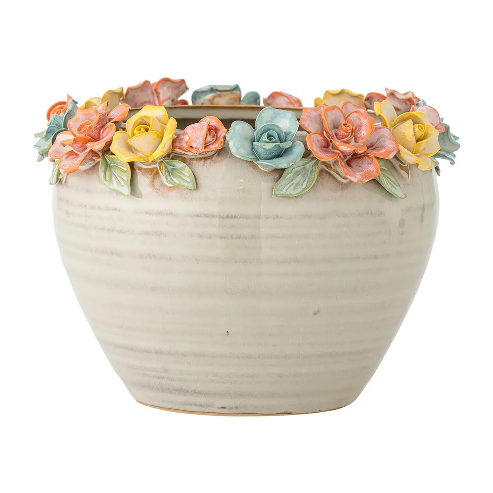Kameninový ručně malovaný obal na květináč ø 19,5 cm Eanna – Bloomingville