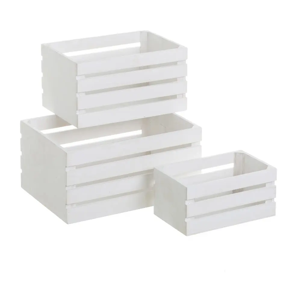 Bílé úložné boxy v sadě 3 ks 31x23x15 cm – Casa Selección