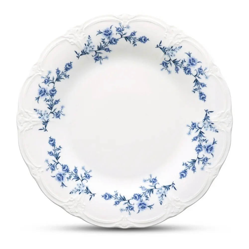 Bílý/modrý servírovací porcelánový talíř ø 32 cm Retro – BonBistro