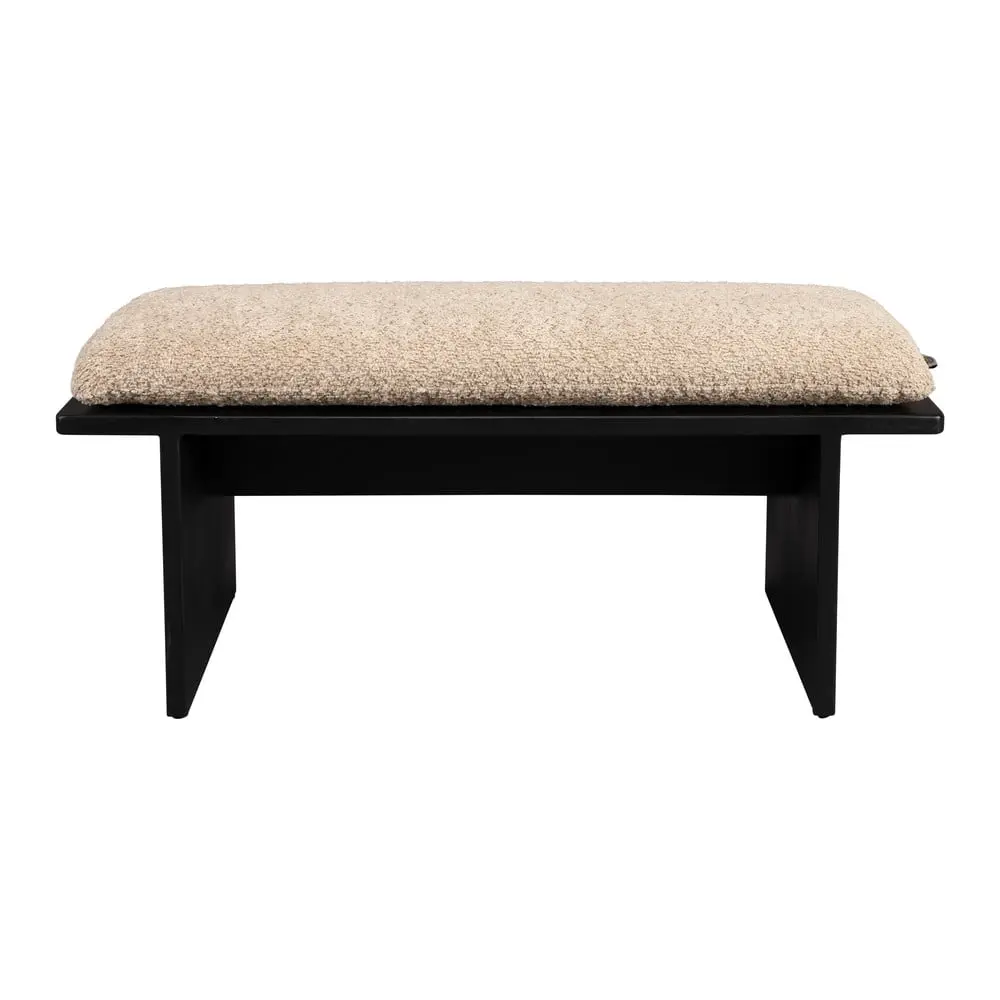 Béžová lavice z textilie bouclé Shiho – Dutchbone