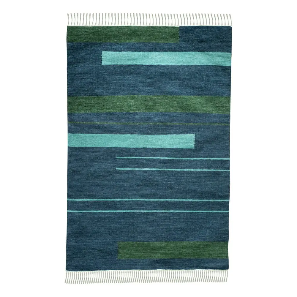 Tmavě modrý oboustranný venkovní koberec z recyklovaného plastu Green Decore Marlin,