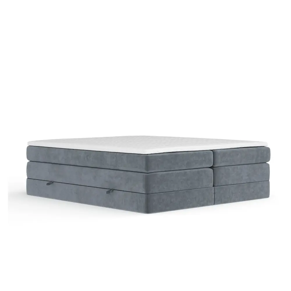 Tmavě šedá boxspring postel s úložným prostorem/bez čela 160x200 cm Juniper – Maison de Rêve