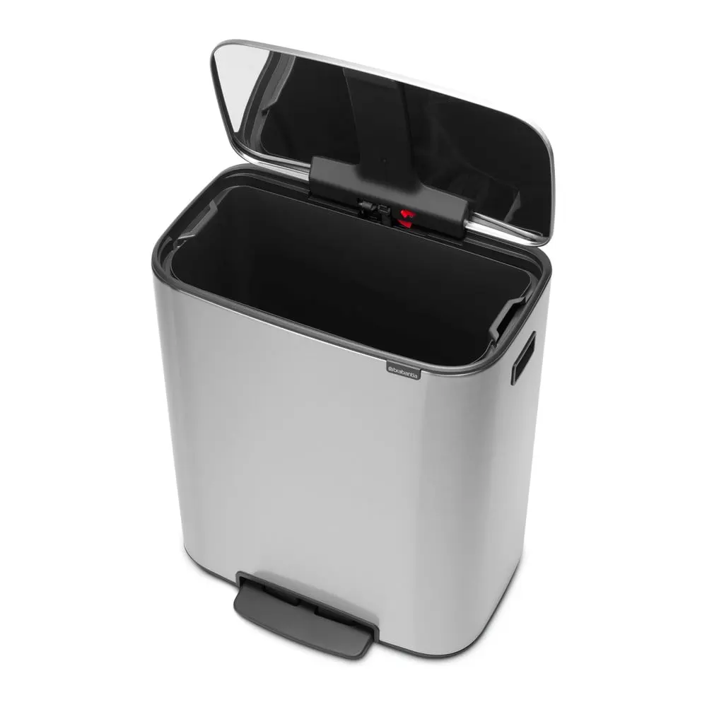 Šedý nášlapný ocelový odpadkový koš 60 l Bo – Brabantia