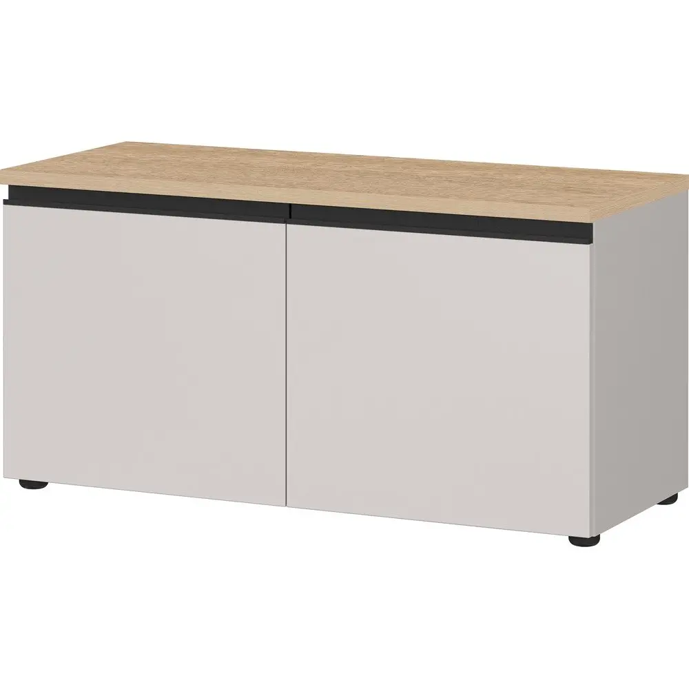Šedobéžový/ve světle přírodní barvě botník s lavicí 96x49x41 cm Cormano – Germania