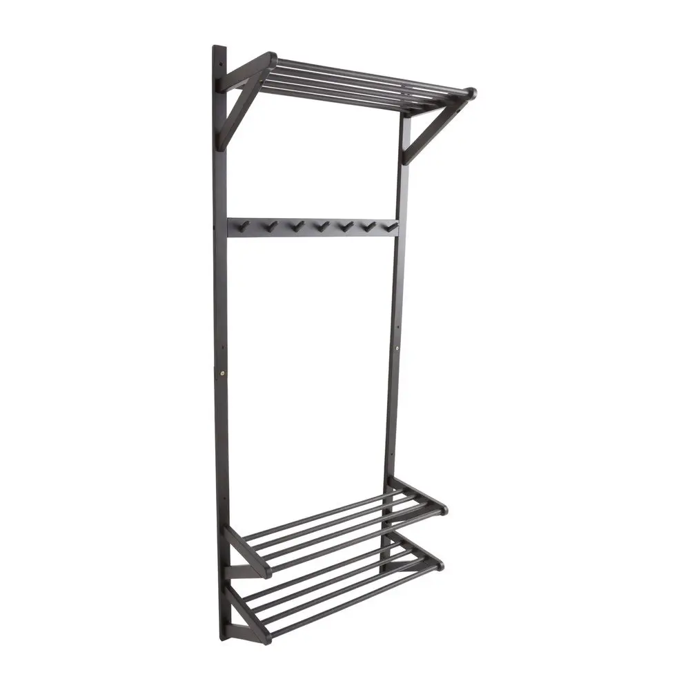 Černá předsíňová sestava z borovicového dřeva 75x190x32 cm Cole – Jotex